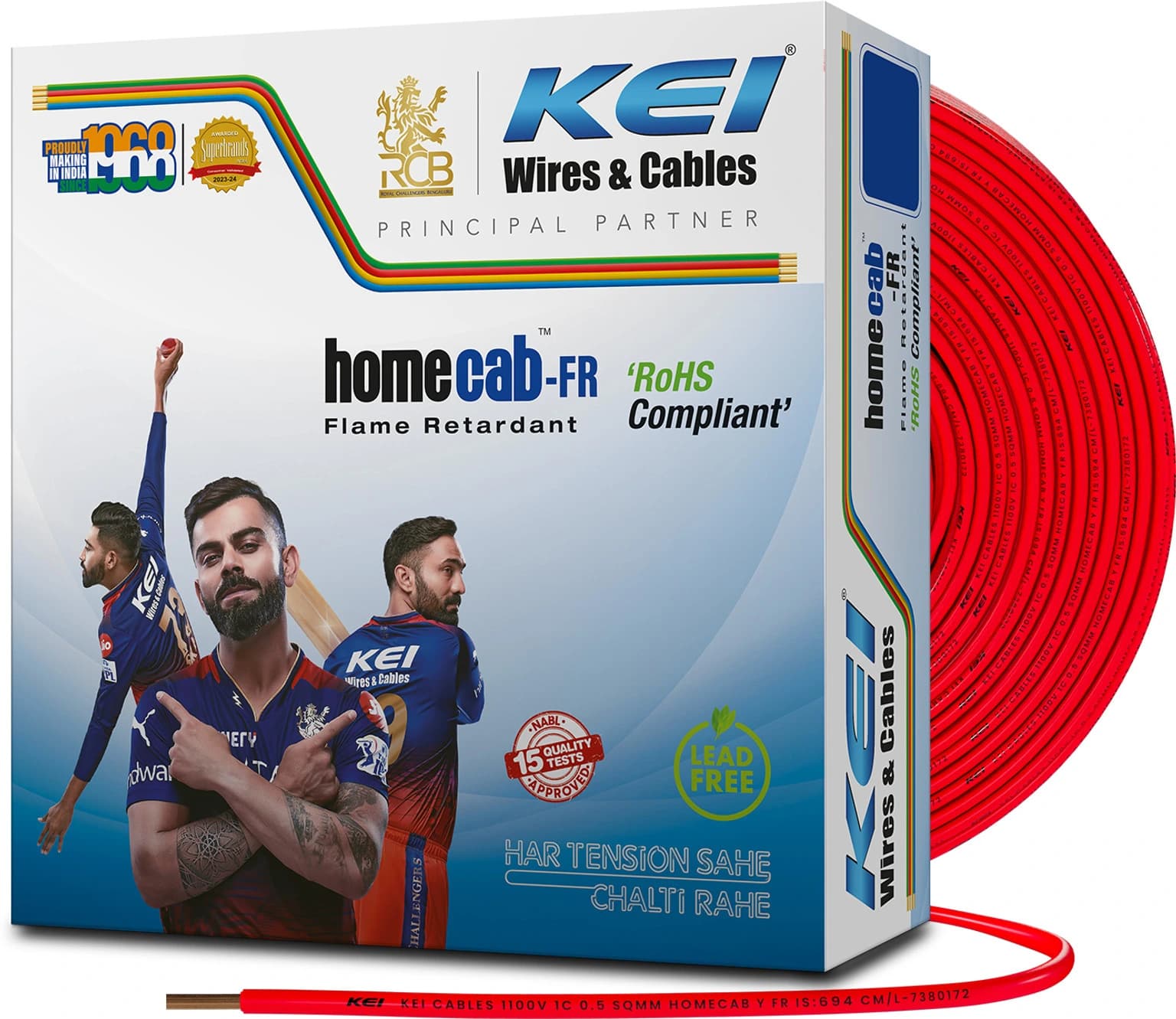 KEI Homecab FR — 1 Sq mm PVC Insulated Copper Wire (90m)
